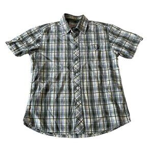 Wrangler True Wanderers Shirt Men’s Size Large Green Plaid Adventure Racing